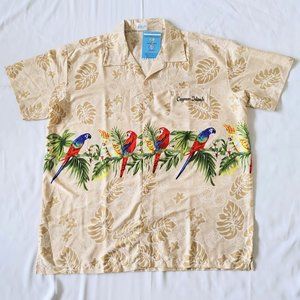 Lotus Brand Parrot Tropical Hawaiian Print Short Sleeve Shirt Size 2XL